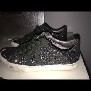 Vintage Havana olive color glitter tennis shoes